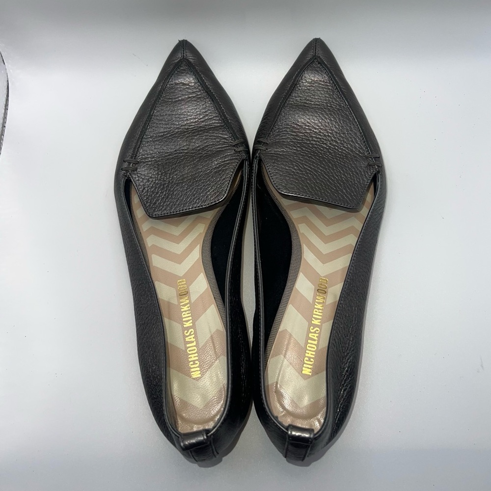 Nicholas Kirkwood Women's Gunmetal Beya Leather Loafers size 39 (8.5/9)
